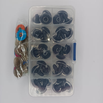 30pcs 18mm Glitter Coloured Safety Screw Eyes with Backings For Puppet Teddy Bear Doll Animal Plastic Eyes