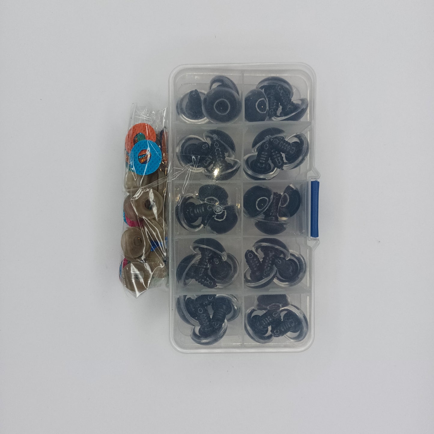 30pcs 18mm Glitter Coloured Safety Screw Eyes with Backings For Puppet Teddy Bear Doll Animal Plastic Eyes