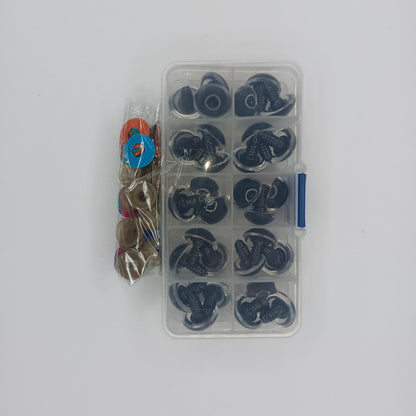 30pcs 18mm Glitter Coloured Safety Screw Eyes with Backings For Puppet Teddy Bear Doll Animal Plastic Eyes