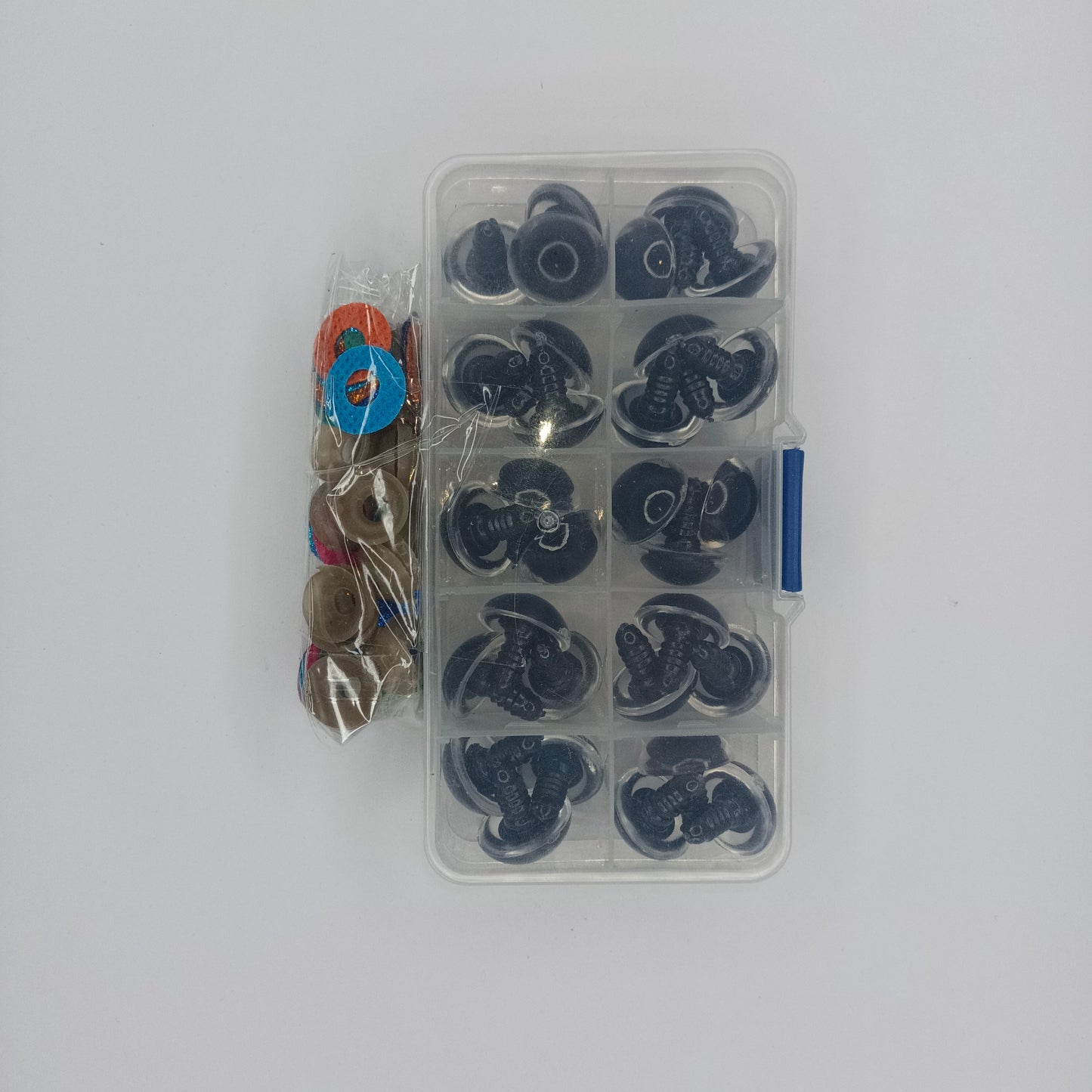 30pcs 18mm Glitter Coloured Safety Screw Eyes with Backings For Puppet Teddy Bear Doll Animal Plastic Eyes