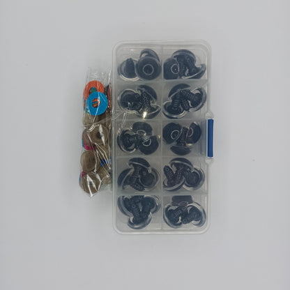 30pcs 18mm Glitter Coloured Safety Screw Eyes with Backings For Puppet Teddy Bear Doll Animal Plastic Eyes