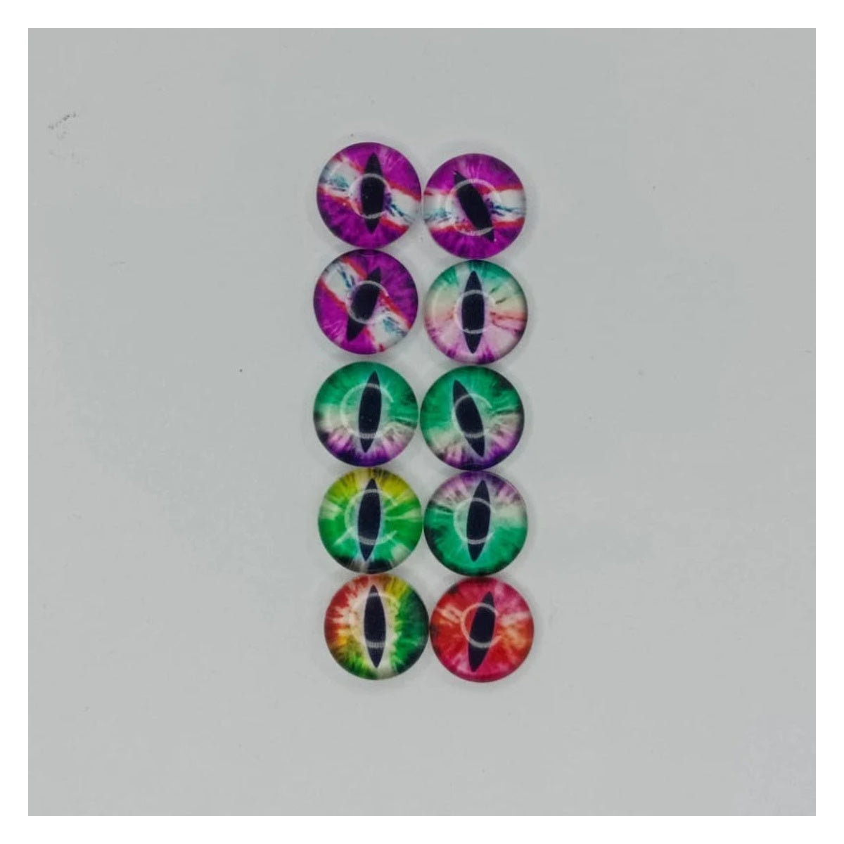 10mm Glass Cats Eyes DIY Crafts Rainbow Tiger Cat Doll Parts DIY (All Different)