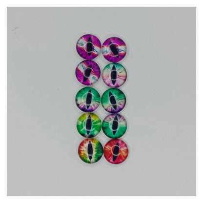 10mm Glass Cats Eyes DIY Crafts Rainbow Tiger Cat Doll Parts DIY (All Different)