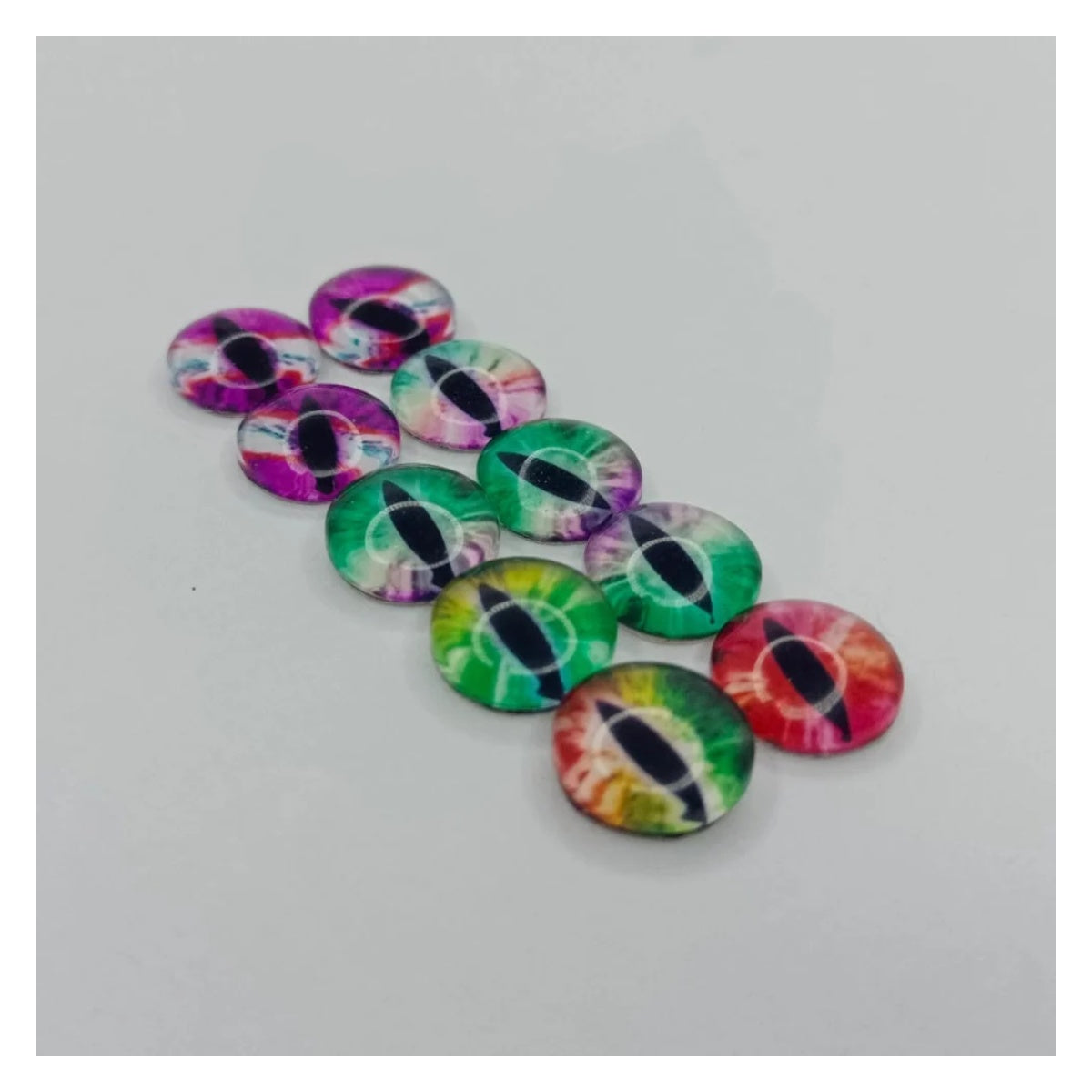10mm Glass Cats Eyes DIY Crafts Rainbow Tiger Cat Doll Parts DIY (All Different)