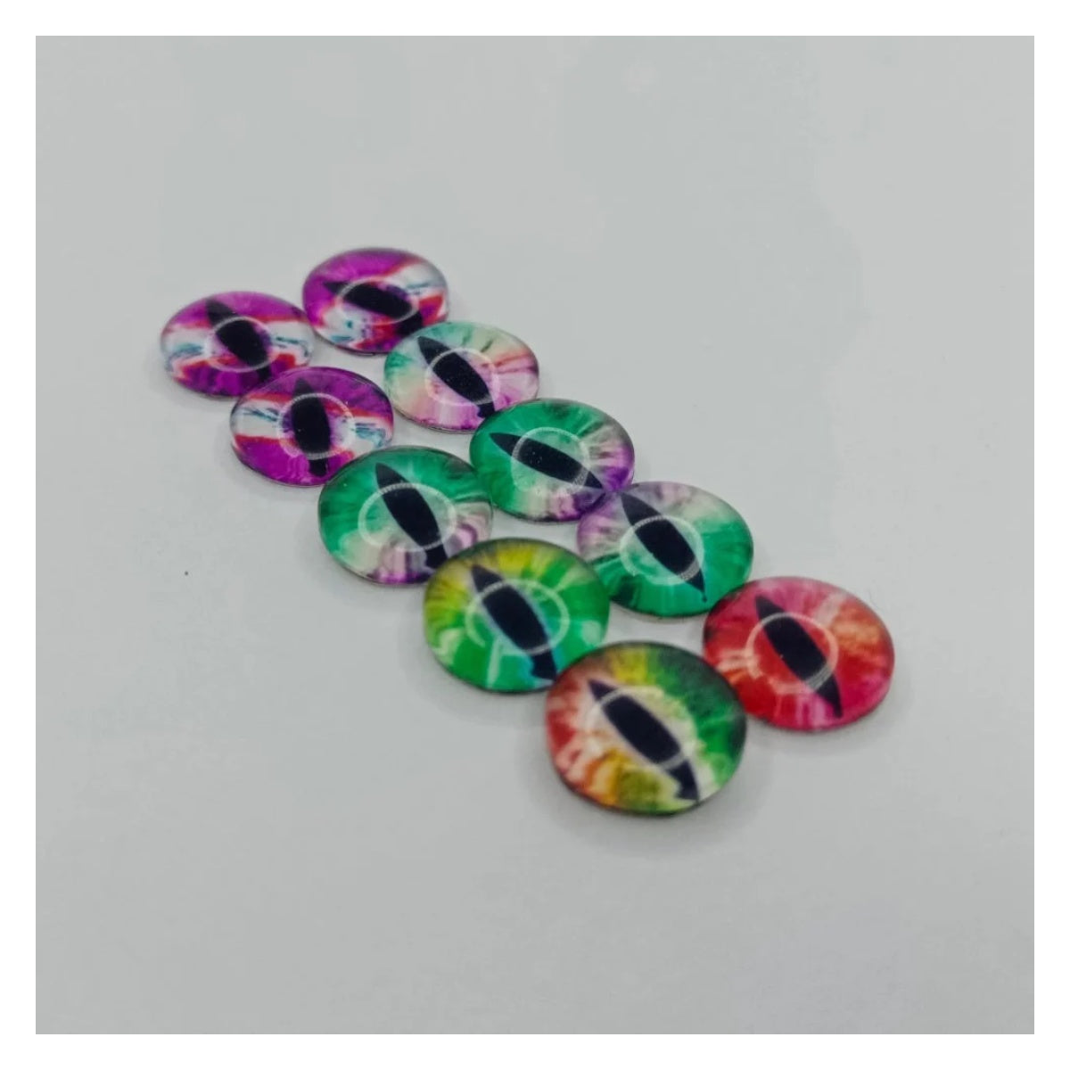 10mm Glass Cats Eyes DIY Crafts Rainbow Tiger Cat Doll Parts DIY (All Different)