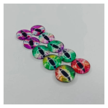 10mm Glass Cats Eyes DIY Crafts Rainbow Tiger Cat Doll Parts DIY (All Different)