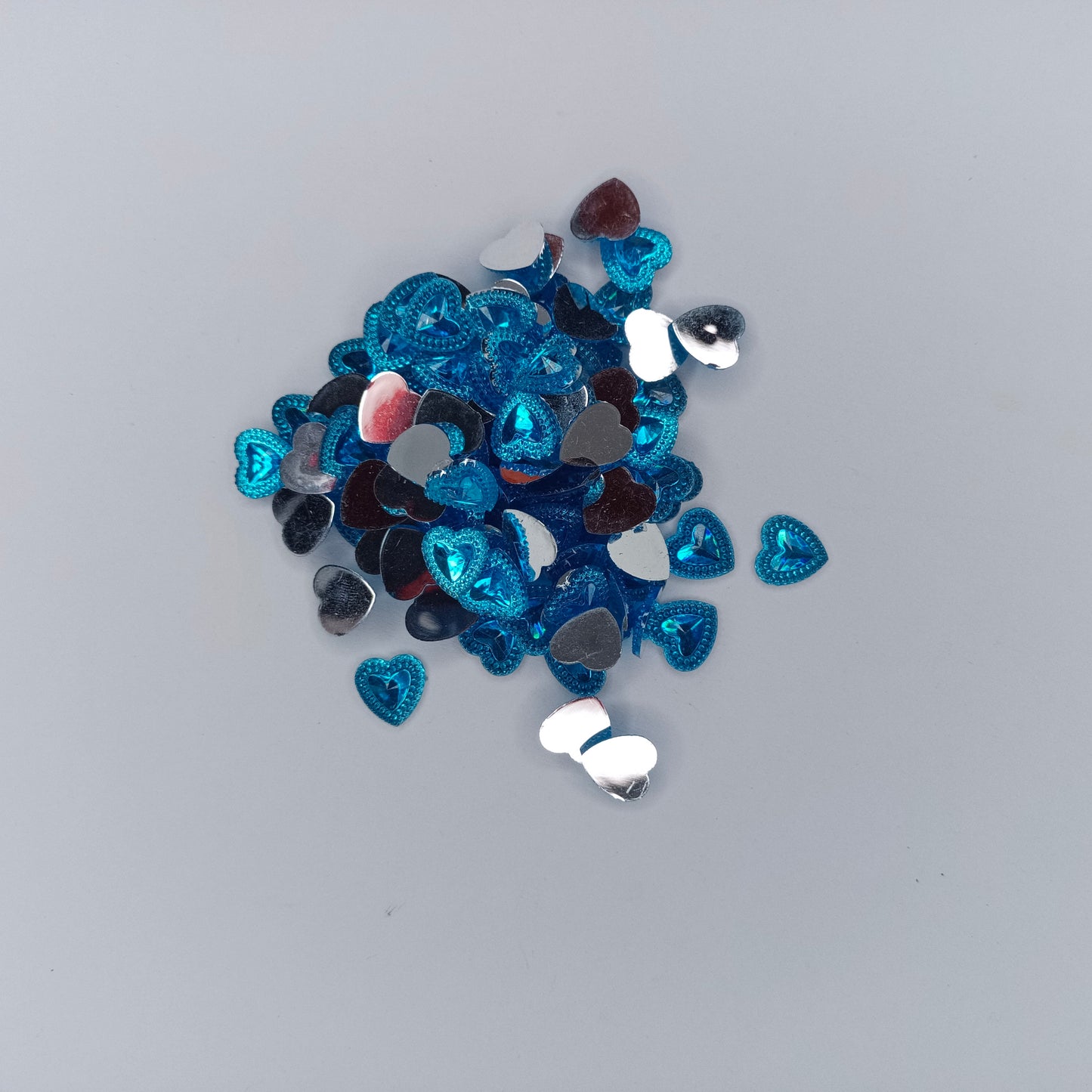 200g 11x12mm Red Silver Pink Blue Heart Gems Flatbacks Wedding Table DIY Christmas Crafts Embellishments Cardmaking Silver