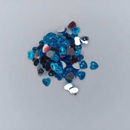 200g 11x12mm Red Silver Pink Blue Heart Gems Flatbacks Wedding Table DIY Christmas Crafts Embellishments Cardmaking Silver