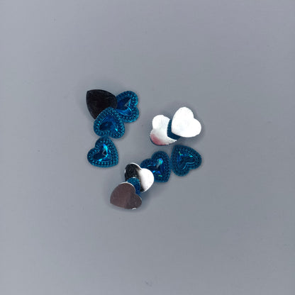 200g 11x12mm Red Silver Pink Blue Heart Gems Flatbacks Wedding Table DIY Christmas Crafts Embellishments Cardmaking Silver