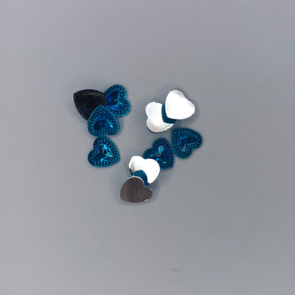 200g 11x12mm Red Silver Pink Blue Heart Gems Flatbacks Wedding Table DIY Christmas Crafts Embellishments Cardmaking Silver