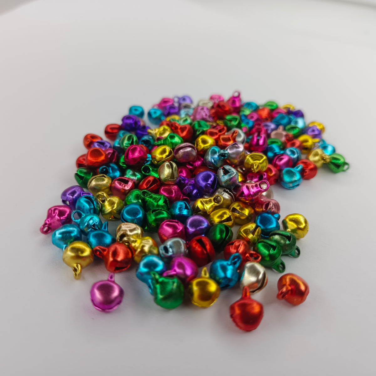 200g 6mm 8mm 12mm Mixed Aluminum Jingle Bells Charms Lacing Bell Christmas DIY Jewelry Making Crafts
