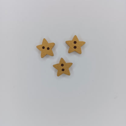 20-100pcs Silver Gold Star Wood Buttons 2 Holes Sewing Baby Clothing Wooden Button 13mm