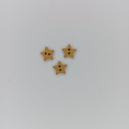 20-100pcs Silver Gold Star Wood Buttons 2 Holes Sewing Baby Clothing Wooden Button 13mm