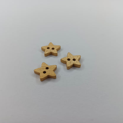20-100pcs Silver Gold Star Wood Buttons 2 Holes Sewing Baby Clothing Wooden Button 13mm
