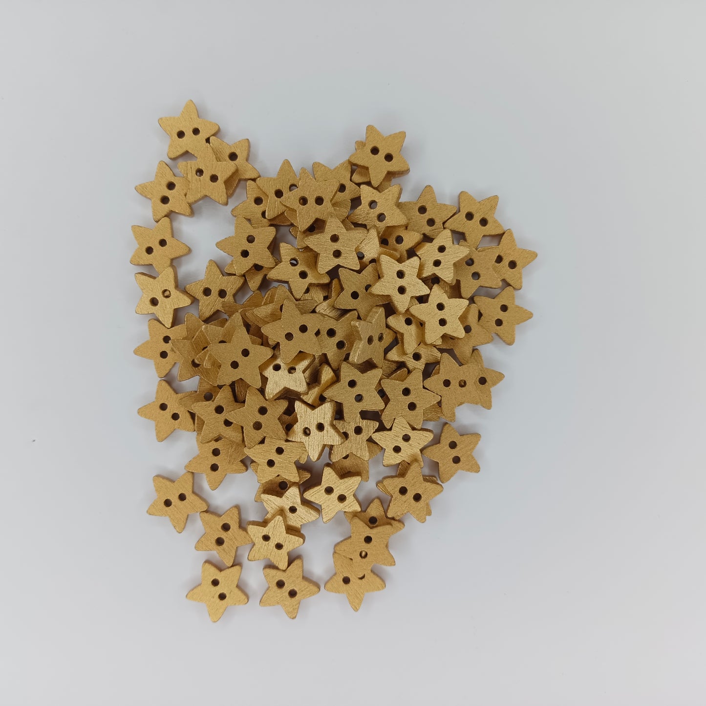 20-100pcs Silver Gold Star Wood Buttons 2 Holes Sewing Baby Clothing Wooden Button 13mm