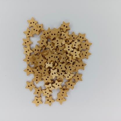 20-100pcs Silver Gold Star Wood Buttons 2 Holes Sewing Baby Clothing Wooden Button 13mm