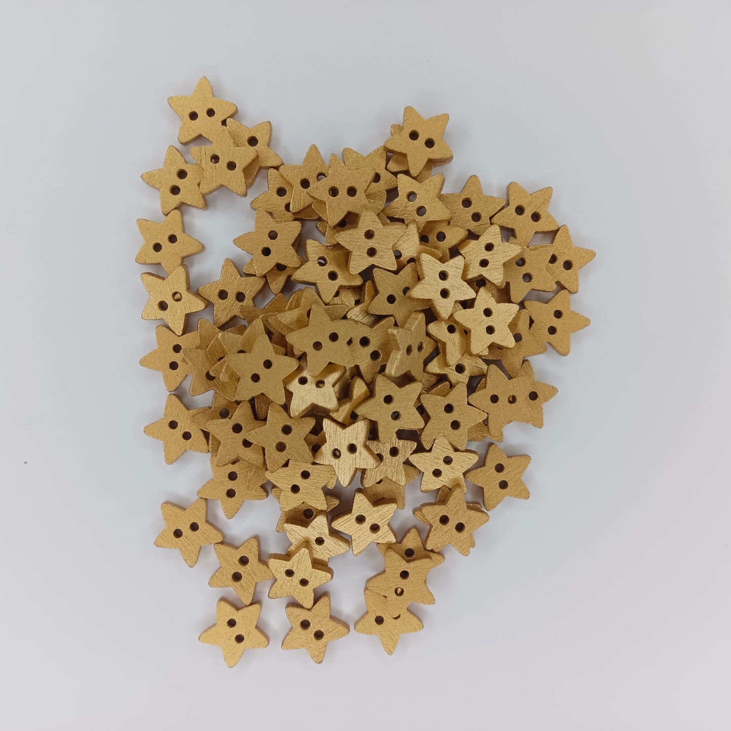 20-100pcs Silver Gold Star Wood Buttons 2 Holes Sewing Baby Clothing Wooden Button 13mm