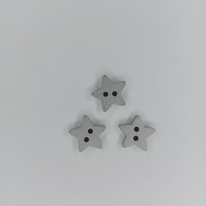 20-100pcs Silver Gold Star Wood Buttons 2 Holes Sewing Baby Clothing Wooden Button 13mm