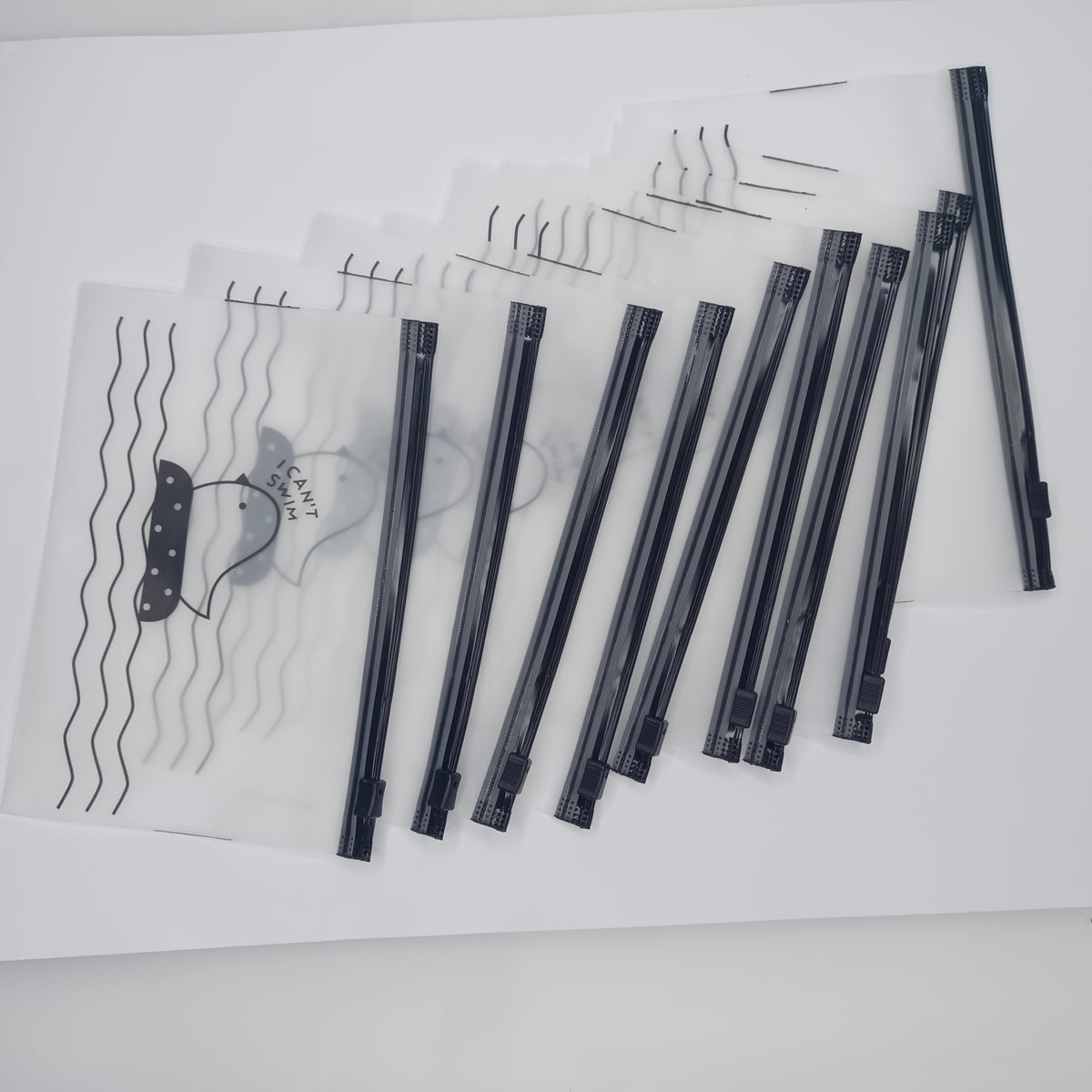 10 Bags Resealable Sliding Lock Clear Bag Duck Chick Outline Image