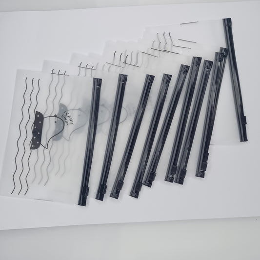 10 Bags Resealable Sliding Lock Clear Bag Duck Chick Outline Image
