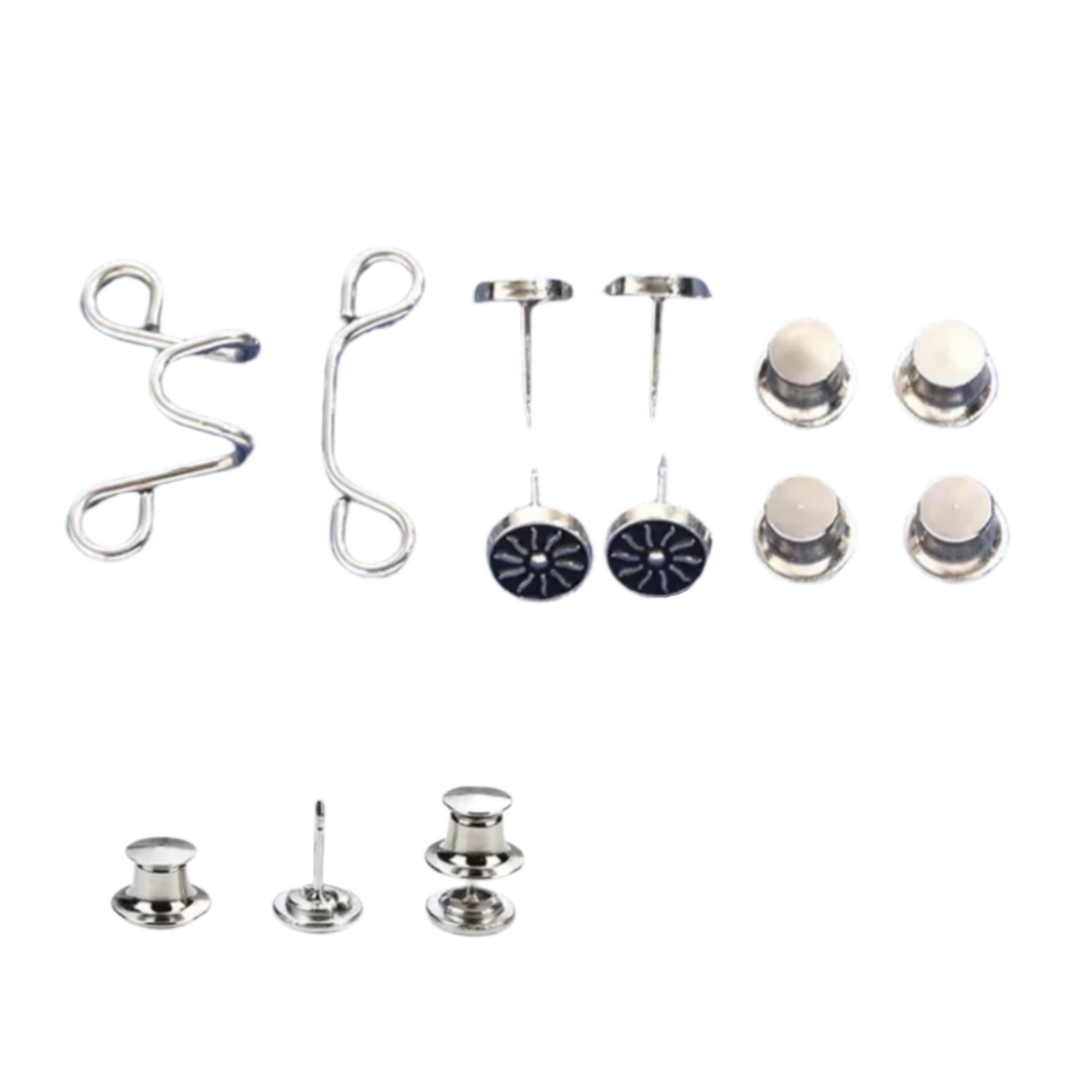 Jeans Pants Waist Buckle Hook Snap Button Clip Clasp Removable Detachable Clothing Sewing Tool - 32mm Silver Black Sunflower - Asia Sell