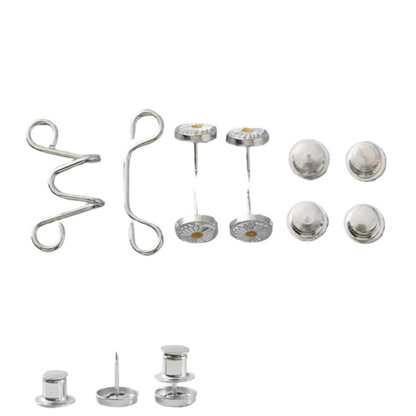 Jeans Pants Waist Buckle Hook Snap Button Clip Clasp Removable Detachable Clothing Sewing Tool | 32mm Silver White Daisy | Asia Sell