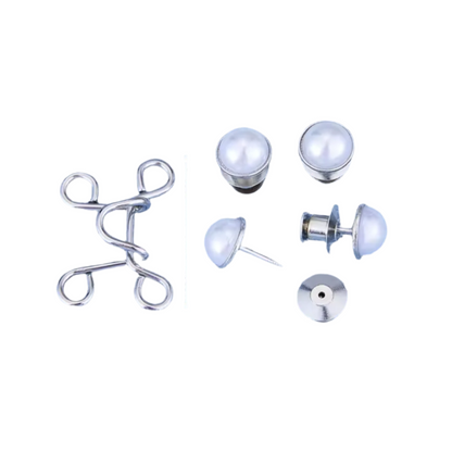 Jeans Pants Waist Buckle Hook Snap Button Clip Clasp Removable Detachable Clothing Sewing Tool - 32mm Silver White Rhinestone 2 - Asia Sell