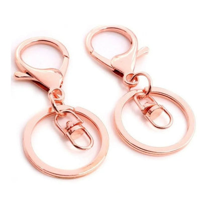 5pcs 30mm Lobster Key Ring 70mm Plated Lobster Clasp Key Hook Chain Jewellery Making Keychain Split Keyring