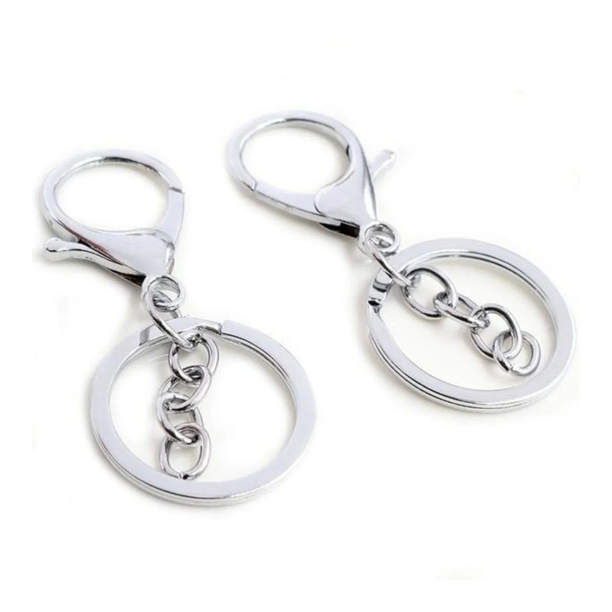 5pcs 30mm Lobster Key Ring 70mm Plated Lobster Clasp Key Hook Chain Jewellery Making Keychain Split Keyring
