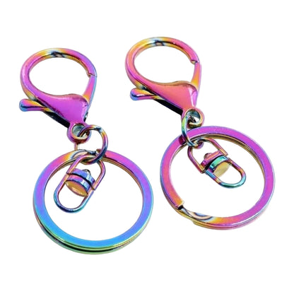 5pcs 30mm Lobster Key Ring 70mm Plated Lobster Clasp Key Hook Chain Jewellery Making Keychain Split Keyring