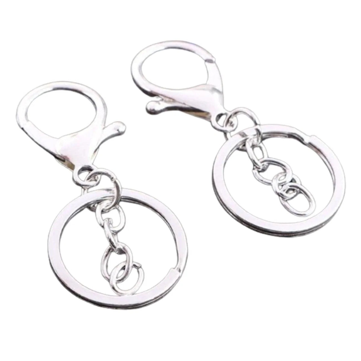 5pcs 30mm Lobster Key Ring 70mm Plated Lobster Clasp Key Hook Chain Jewellery Making Keychain Split Keyring