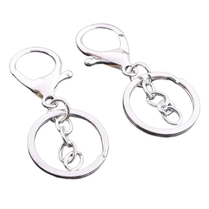 5pcs 30mm Lobster Key Ring 70mm Plated Lobster Clasp Key Hook Chain Jewellery Making Keychain Split Keyring