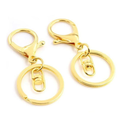 5pcs 30mm Lobster Key Ring 70mm Plated Lobster Clasp Key Hook Chain Jewellery Making Keychain Split Keyring