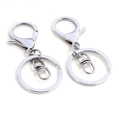 5pcs 30mm Lobster Key Ring 70mm Plated Lobster Clasp Key Hook Chain Jewellery Making Keychain Split Keyring