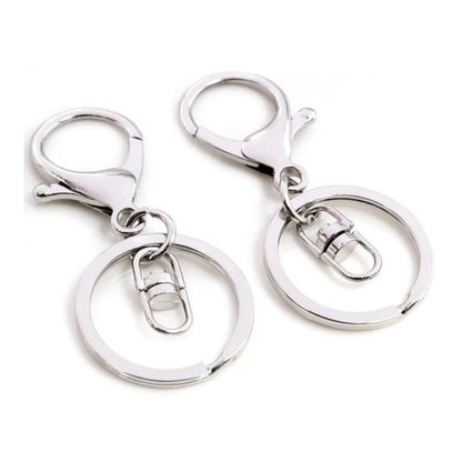 5pcs 30mm Lobster Key Ring 70mm Plated Lobster Clasp Key Hook Chain Jewellery Making Keychain Split Keyring