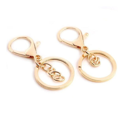5pcs 30mm Lobster Key Ring 70mm Plated Lobster Clasp Key Hook Chain Jewellery Making Keychain Split Keyring