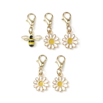 Keyrings Knitting Stitch Markers Rainbow Enamel Lobster Clasp Crochet Latch Clips DIY Sewing Tools Pendant Tag Charm