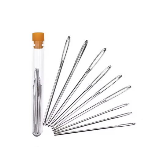 Large Eye Knitting Needle Sets Blunt Cross Stitch Needle Leather Embroidery Threading | A Style | 9pcs | Asia Sell