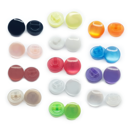 20-40pcs Acrylic Sewing Buttons Scrapbooking Round Transparent Shank Loop 11mm 15 Colours
