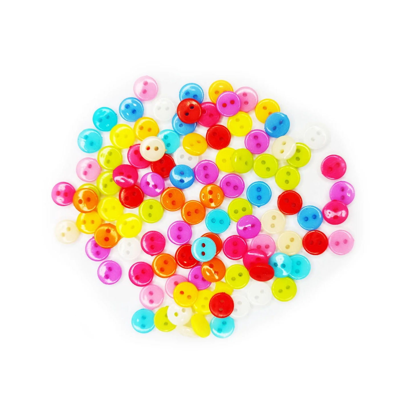 Mini Dolls Buttons 6mm OR 7.5mm Round Colourful | Top view | Asia sell