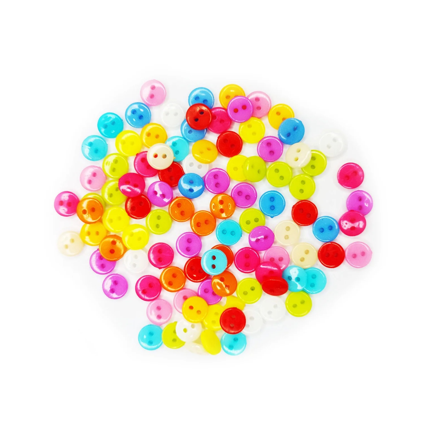 Mini Dolls Buttons 6mm OR 7.5mm Round Colourful | Top view | Asia sell