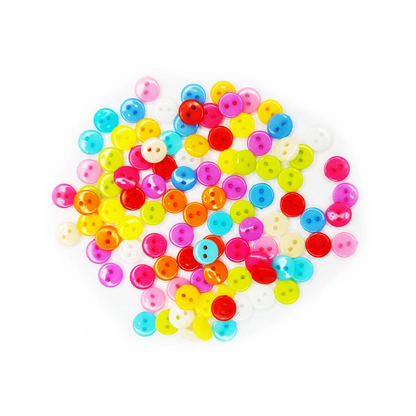 Mini Dolls Buttons 6mm OR 7.5mm Round Colourful | Top view | Asia sell