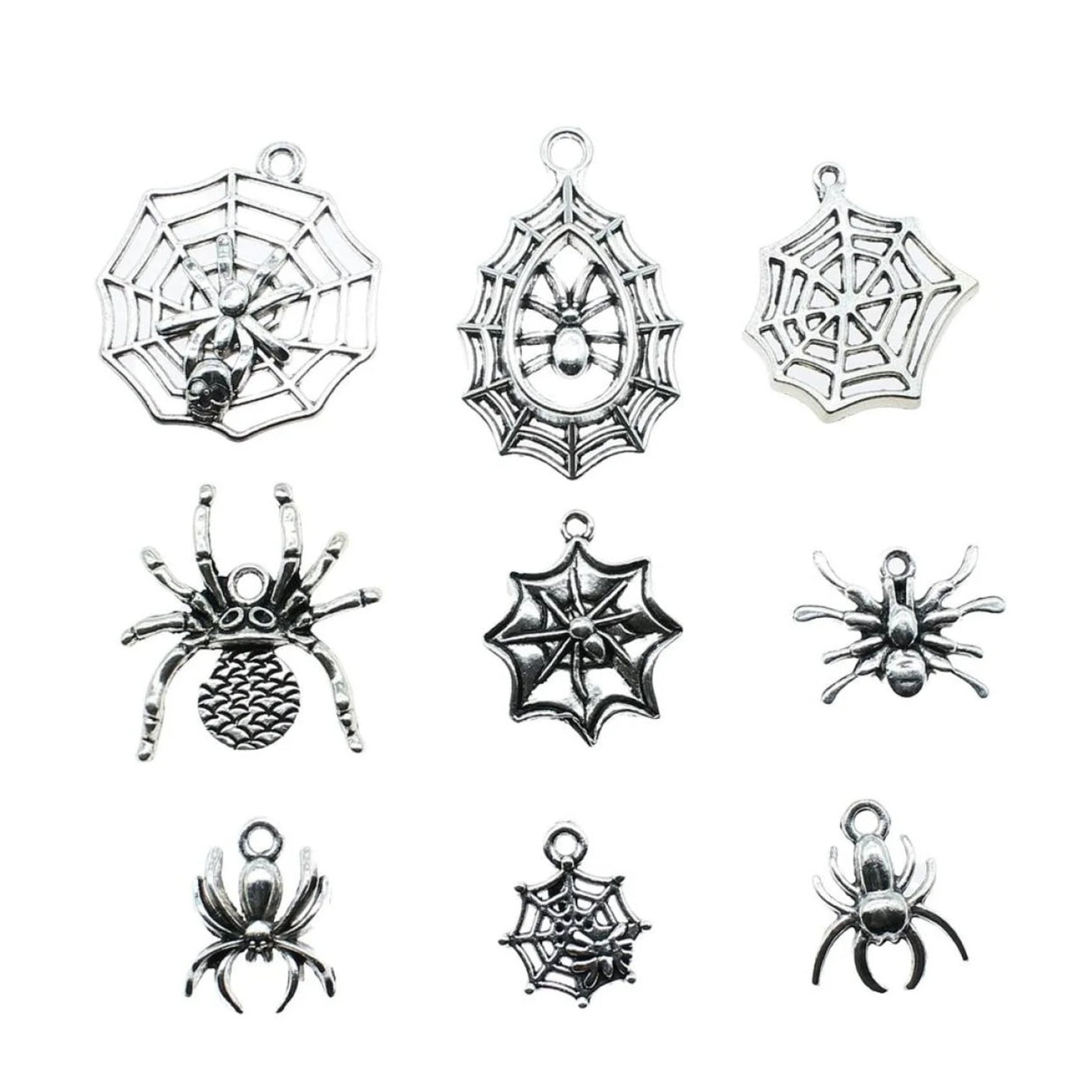 4pcs Spider Charms Antique Silver Colour Spider Charms Pendants
