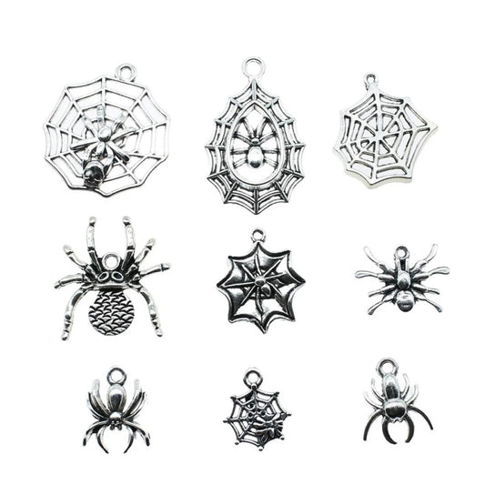 4pcs Spider Charms Antique Silver Colour Spider Charms Pendants