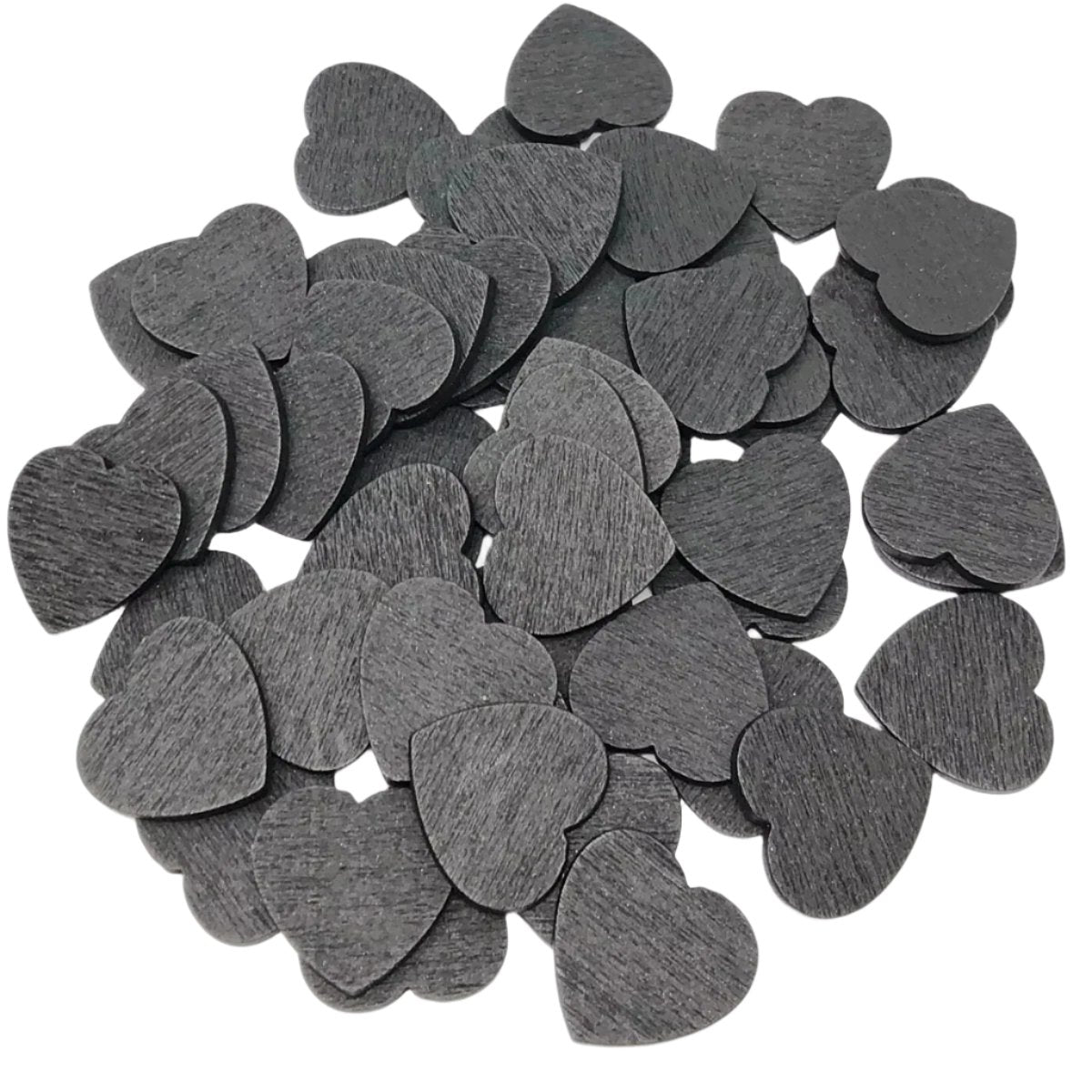 Painted Wooden Hearts | Black 12-28mm | Asia Sell