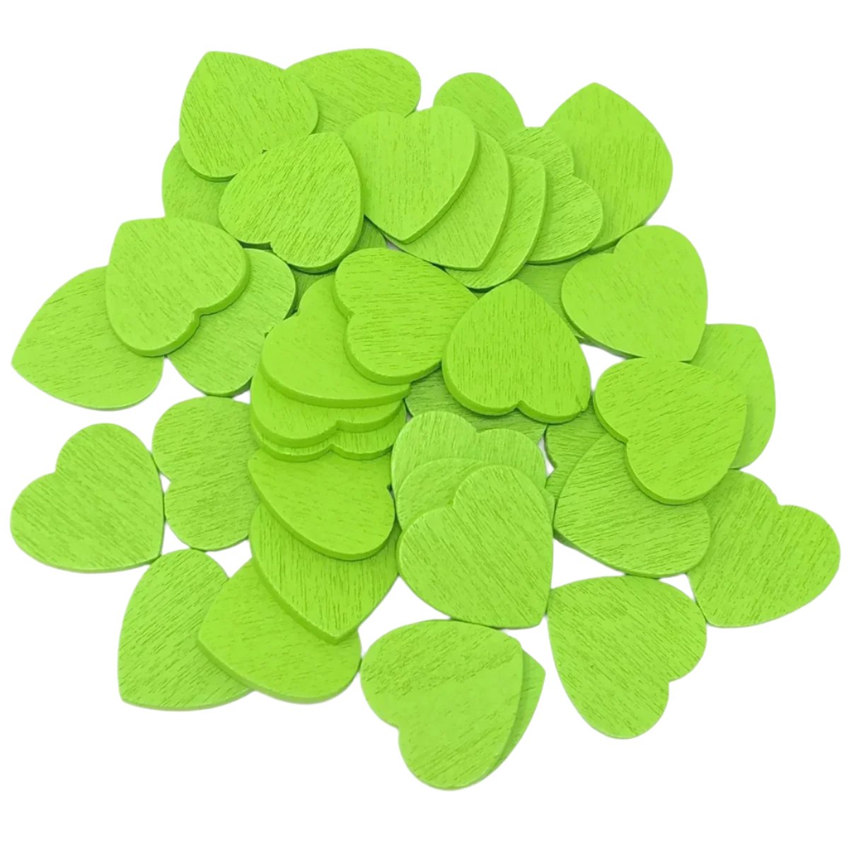 Painted Wooden Hearts | Green 12-28mm | Asia Sell