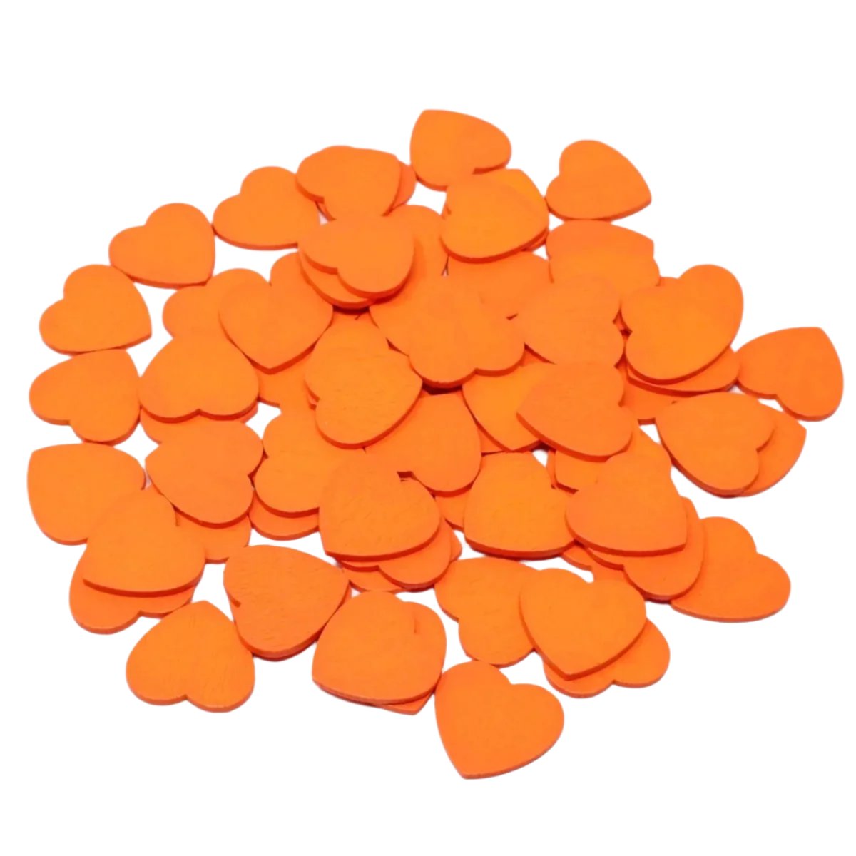 Painted Wooden Hearts | Orange 12-28mm | Asia Sell