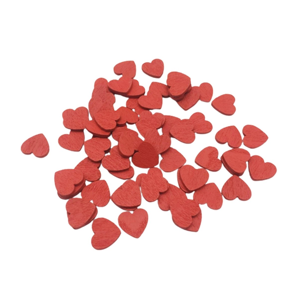 Painted Wooden Hearts 12-28mm Red Colour