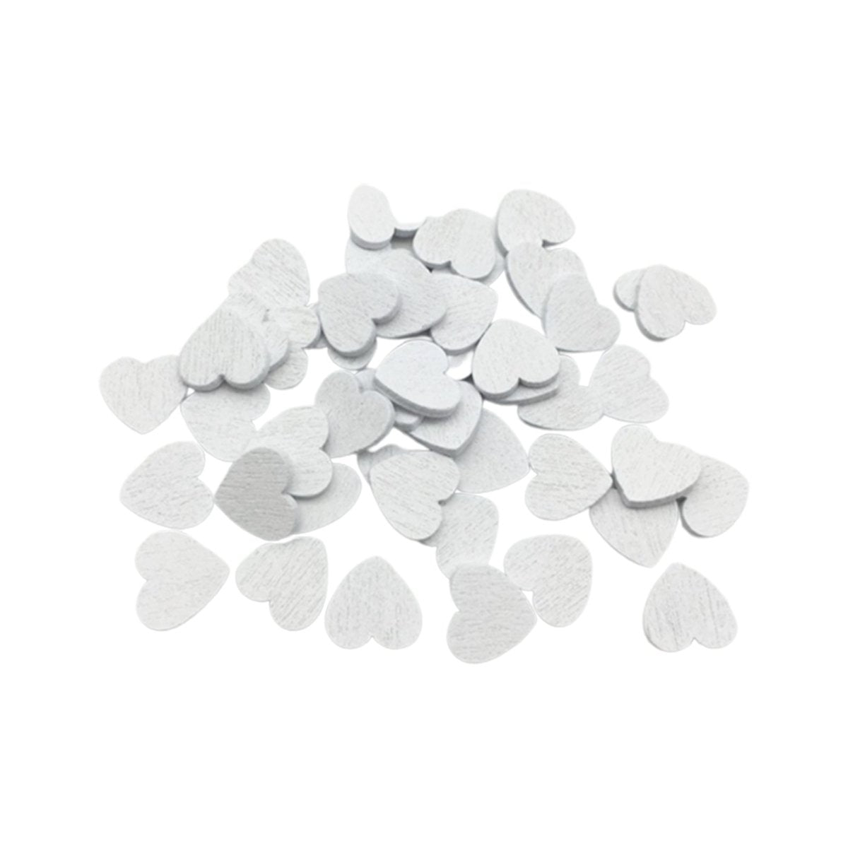 Painted Wooden Hearts 12-28mm White Colour