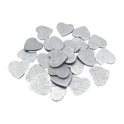 Painted Wooden Hearts 12-28mm Silver Colour